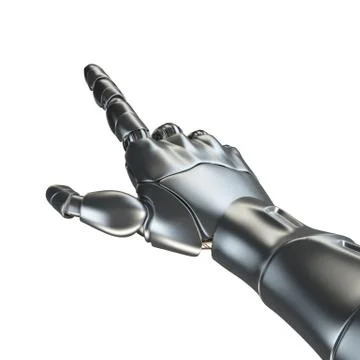 Futuristic design concept of a robotic mechanical arm matte chrome . Template イラスト素材