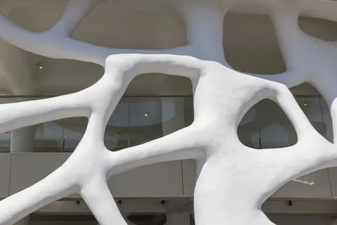 Futuristic design of the facade of the building Foto stock