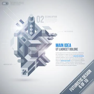 Futuristic design template with geometric element. 6 of 10. EPS10. Stock Illustration