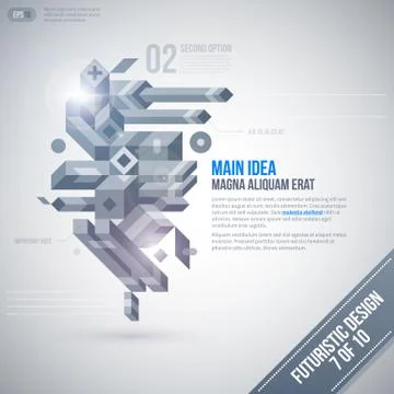 Futuristic design template with geometric element. 7 of 10. EPS10. Stock Illustration