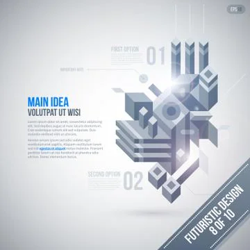 Futuristic design template with geometric element. 8 of 10. EPS10. Stock Illustration