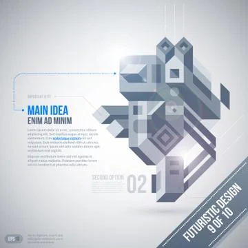 Futuristic design template with geometric element. 9 of 10. EPS10. Stock Illustration