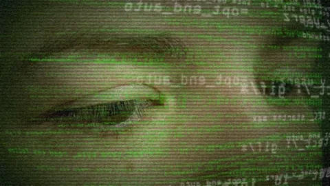 Futuristic Developer Computer Code Hologram Display Stock Footage 152804632