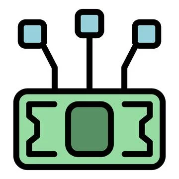 Futuristic device connecting to multiple networks transmitting data Illustrazione stock