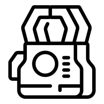 Futuristic device featuring a prominent handle, a large circular element, and Illustration
