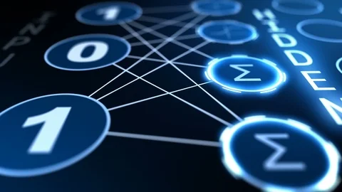 Futuristic diagram showing how computer neural network works Stock Footage 116179649