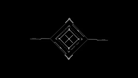 Futuristic Diamond Targeting Reticle With Alignment Markers Stock Footage 344951645