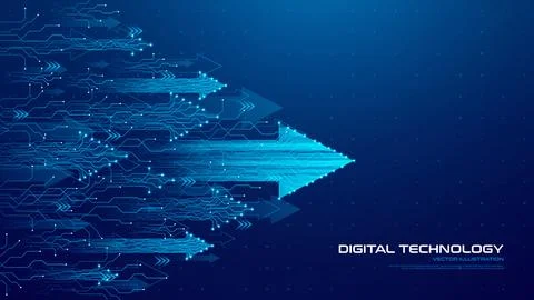 Futuristic digatal flow concept Stock Illustration