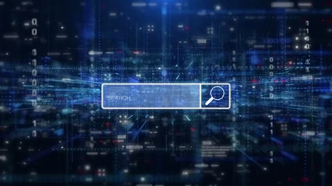 A futuristic digital 4K motion showcasing the concept of exploring search Stock Footage 315395534