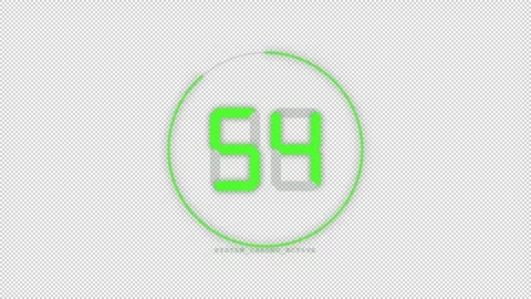 Futuristic digital 60 seconds countdown featuring bold neon green numbers Vídeos de archivo 334961672
