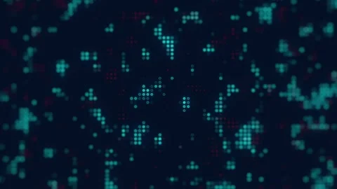 Futuristic Digital Abstract Art with Glowing Pixel Patterns and Bright Blue.. Stock Footage 341374808