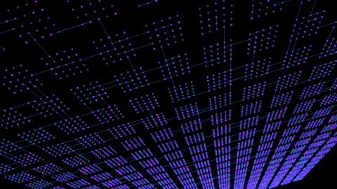 Futuristic digital abstract background with dazzling blue and purple grid 스톡 동영상 276647444