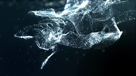 Futuristic Digital Abstract Dark Particles Stock Footage 111459422