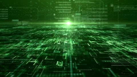 Futuristic Digital Abstract Matrix Particles Grid Video stock 97809980