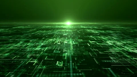 Futuristic Digital Abstract Matrix Particles Grid Stock Footage 97810175