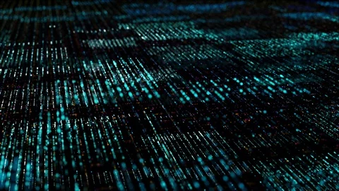 Futuristic Digital Abstract Matrix Particles Grid Stock Footage 108642280