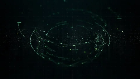 Futuristic Digital Abstract Matrix Particles Grid Stockbeeldmateriaal 113588417
