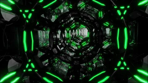 Futuristic digital abstract motion background Flight through an abstract endless Stock Photos