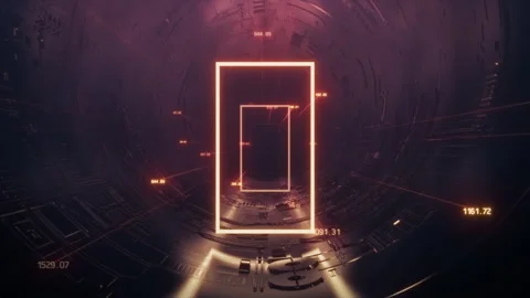 Futuristic Digital AI Data Tube Loop Stock Footage 313278325