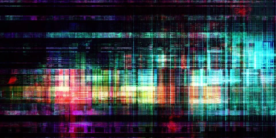 Futuristic Digital Architecture With Matrix Grid Layout Illustrazione stock