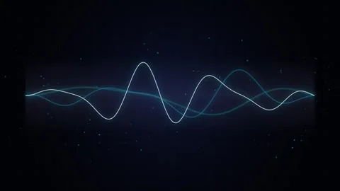 Futuristic digital audio waveform visualization with multiple colored lines.. Stock Footage 346845591