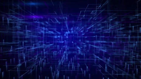 Futuristic digital background with abstract blue light lines and glowing. Stock Footage 312954283