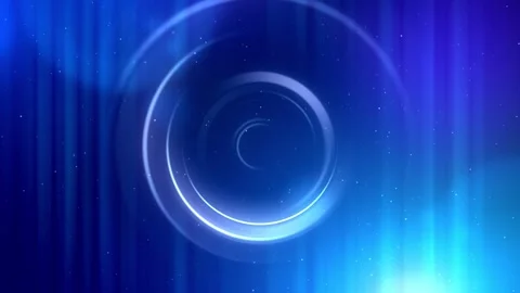 Futuristic digital background in blue color with particles and circles, retr Stock Footage 244841150