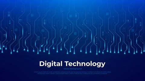 Futuristic digital background with circuit lines Ilustración de archivo