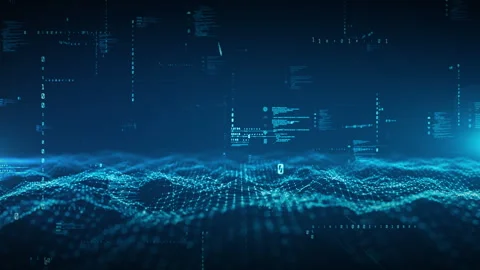 Futuristic digital background data connection with binary code, and complex. Stock Footage 308049755