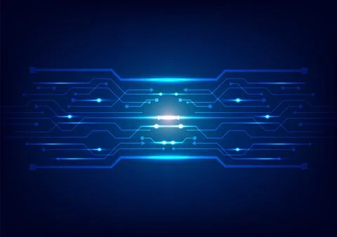 Futuristic digital background with glowing circuit board design and energy .. Illustrazione stock