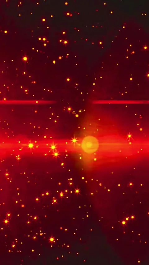 Futuristic digital background with glowing red and orange light particles for Stock Footage 347484716
