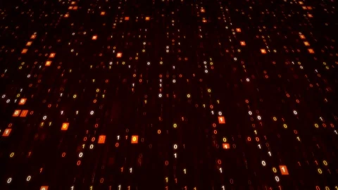 Futuristic Digital Background with Red Binary Code Technology Animation Stock-Footage 115086547
