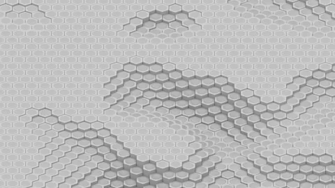 Futuristic digital background with ripple effect. Randomly pulsating hexagonal Stock Footage 118266624