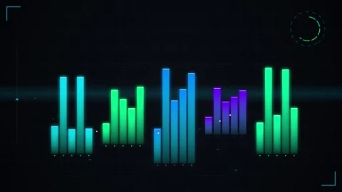 Futuristic Digital Bar Chart Animation: Data Analysis and Growth Concept Stock Footage 346661751