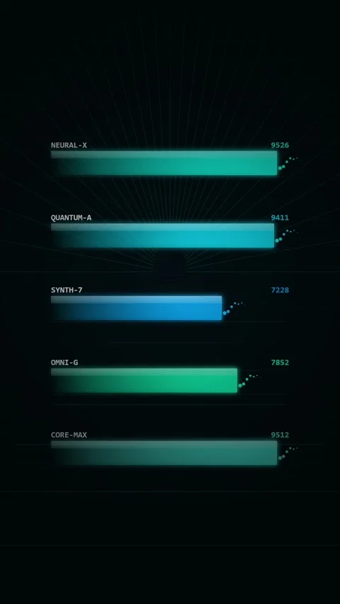 Futuristic Digital Bar Chart Data Visualization with Glowing Lines on Dark .. 스톡 동영상 347071336
