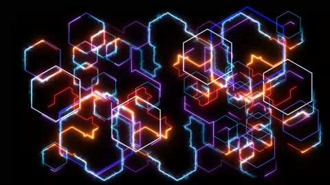 Futuristic digital big data processing powerful energy super speed laser light Stock Footage 143127202