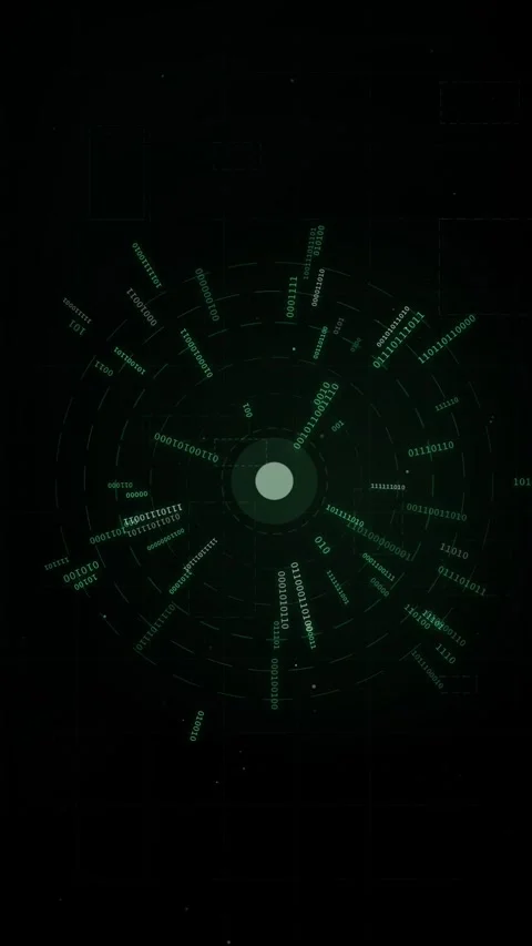 Futuristic Digital Binary Code HUD Interface Background Stock-Footage 335342767