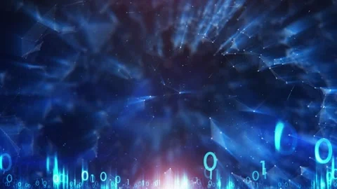 Futuristic digital binary code looping background Stock Footage 337431316