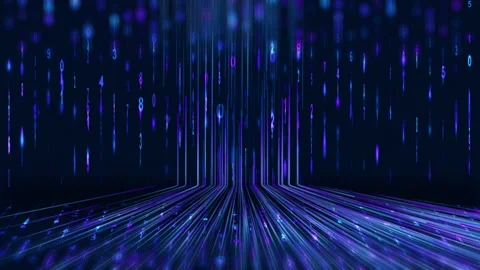 Futuristic digital binary information data and streaming binary code video Stock Footage 220642806