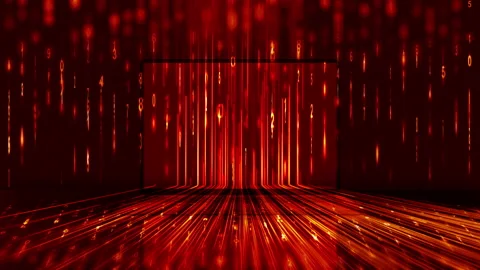 Futuristic digital binary information data and streaming binary  video Stock Footage 225687822