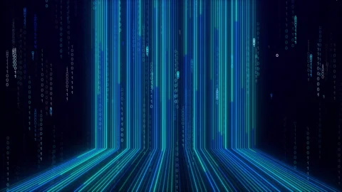 Futuristic Digital Binary Information Video Animated Background Stock-Footage 343341441