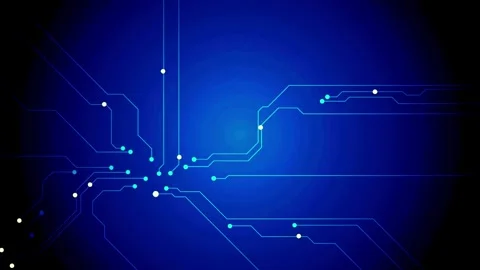 Futuristic Digital Blue Background in 4K – For Creative and Corporate Use Vídeo Stock 295309536