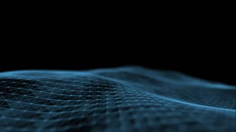 Futuristic Digital Blue Particles Wave Animation. Data Flow Concept. Stock Footage 188705079