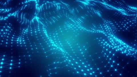 Futuristic Digital Blue Particles Wave Background.  Stock Footage 239525419