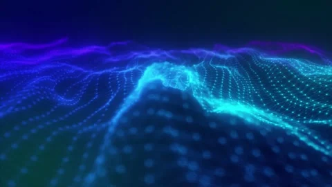 Futuristic Digital Blue Particles Wave Background.  動画素材 239525601
