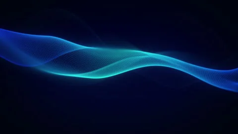 Futuristic Digital Blue Wave Technology Background Looping in Dark Environment Stock Footage 281248954