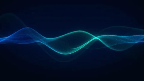Futuristic Digital Blue Wave Technology Background Looping in Dark Environment Stock Footage 281841782