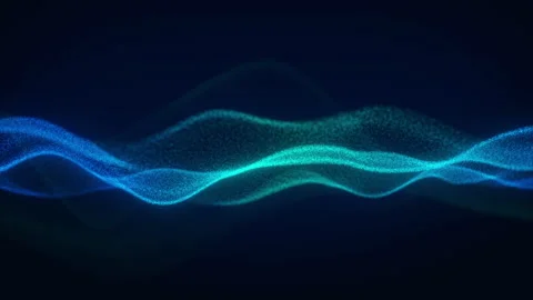 Futuristic Digital Blue Wave Technology Background Looping in Dark Environment Stock Footage 281842013