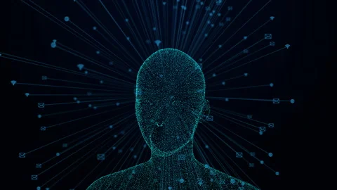 Futuristic Digital Brain AI Network Connection Video Animated Background Stock Footage 336371272