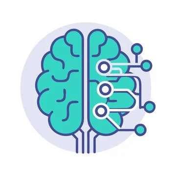 Futuristic digital brain concept representing artificial intelligence and f.. Stock Illustration